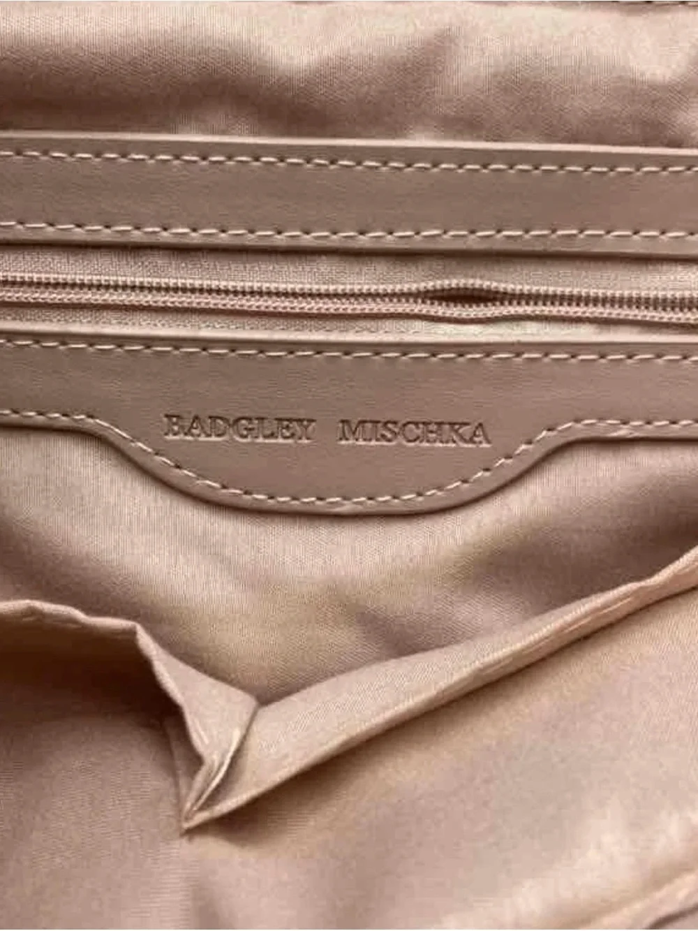 Badgley Mischka Blush Quilted Shoulder Tote with Gold Chains